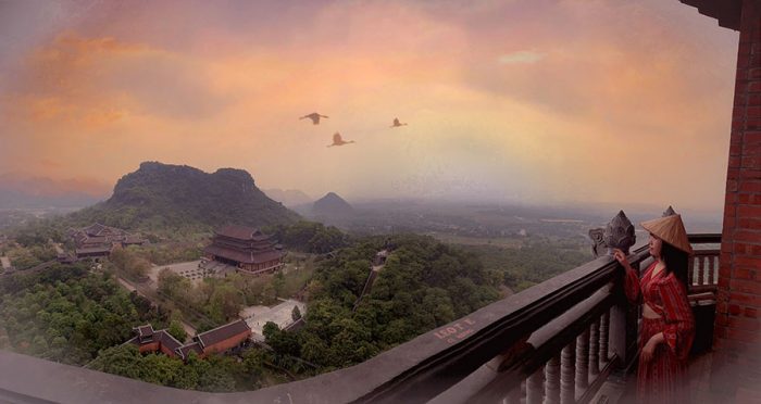 Khám phá chùa Bái Đính Ninh Bình - Ngôi chùa gắn liền với nhiều kỷ lục 37 Toàn cảnh chùa Bái Đính nhìn từ bảo tháp