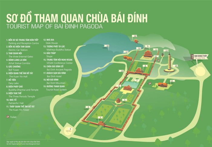 Khám phá chùa Bái Đính Ninh Bình - Ngôi chùa gắn liền với nhiều kỷ lục 25 Sơ đồ tham quan chùa Bái Đính chi tiết nhất