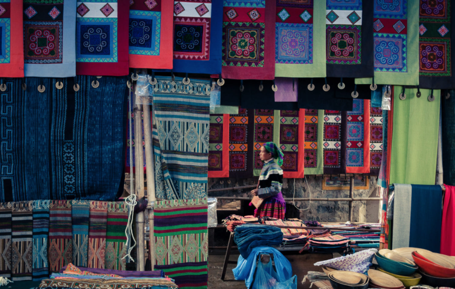 Bac Ha Market: A Colorful and Captivating Cultural Adventure 4 Brocade on display at Bac Ha market