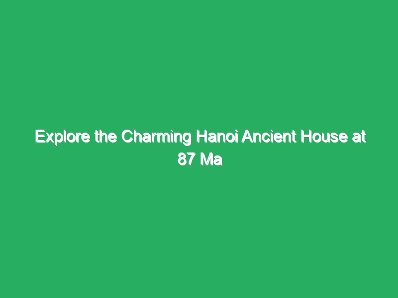 explore the charming hanoi ancient house at 87 ma may street 19150