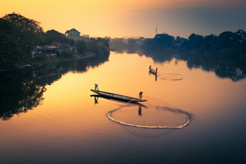 Huong River in Hue