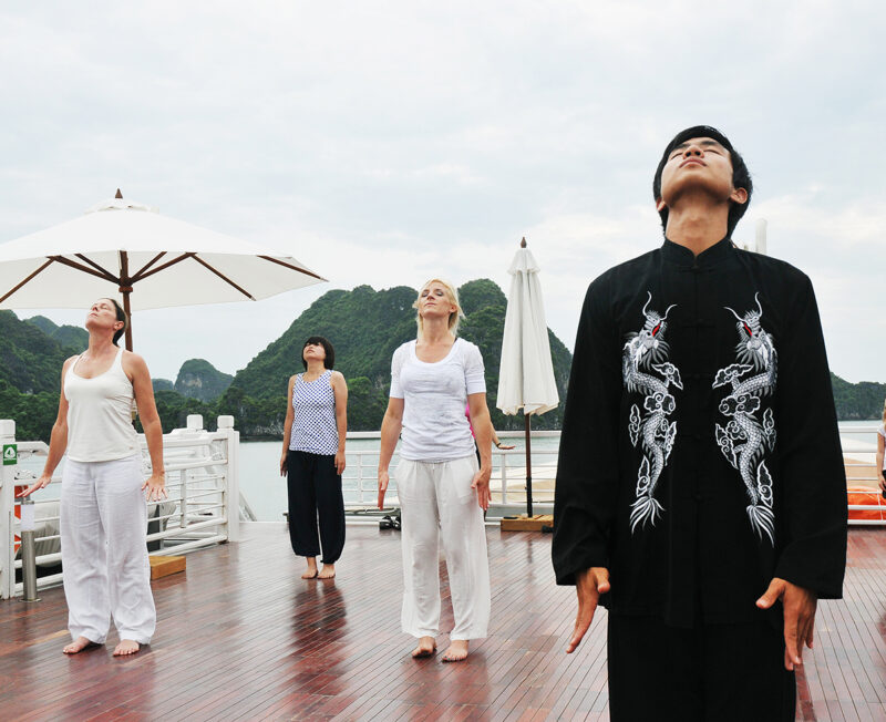 Practice Tai Chi on Cruise